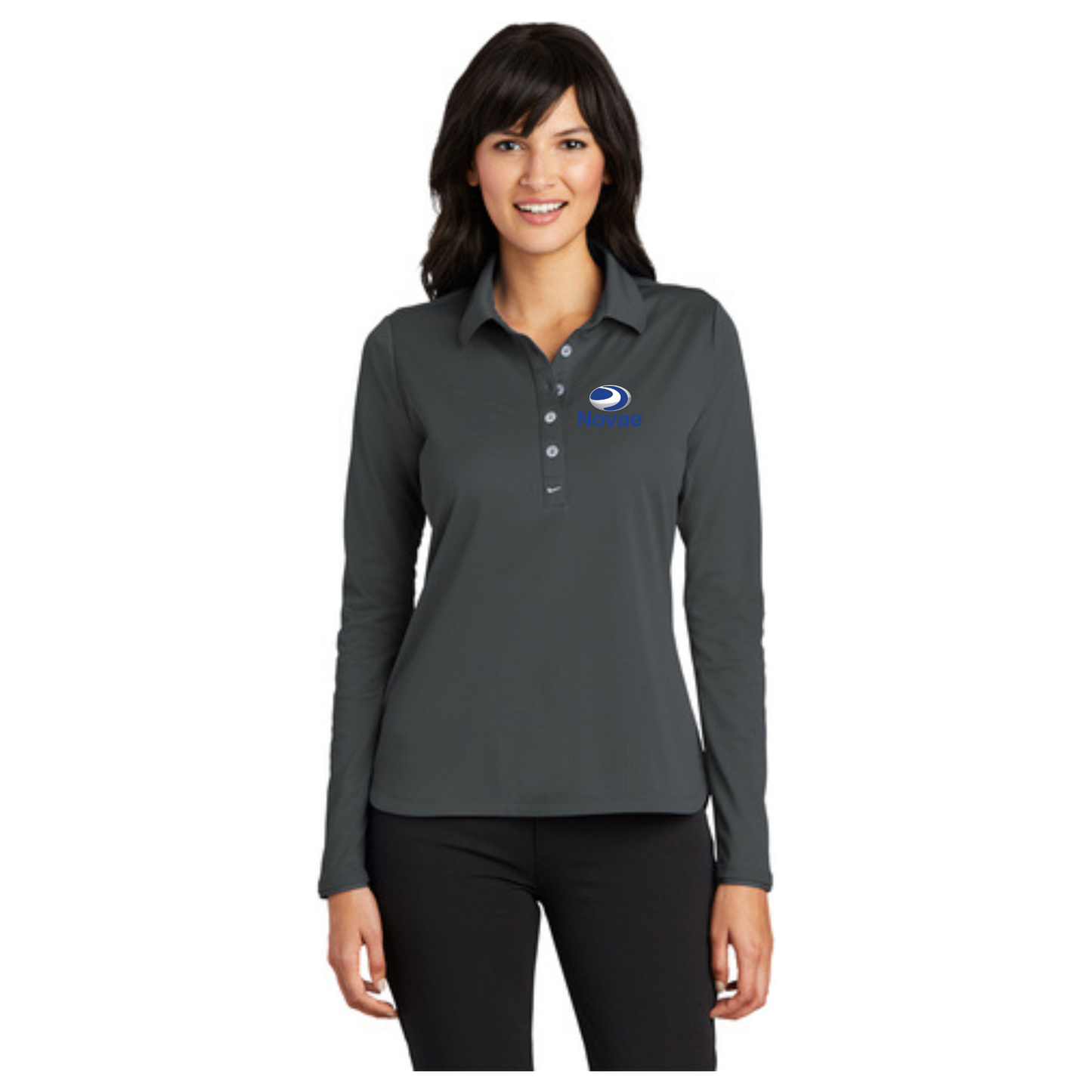 545322 Nike Ladies Long Sleeve Dri-FIT Stretch Tech Polo