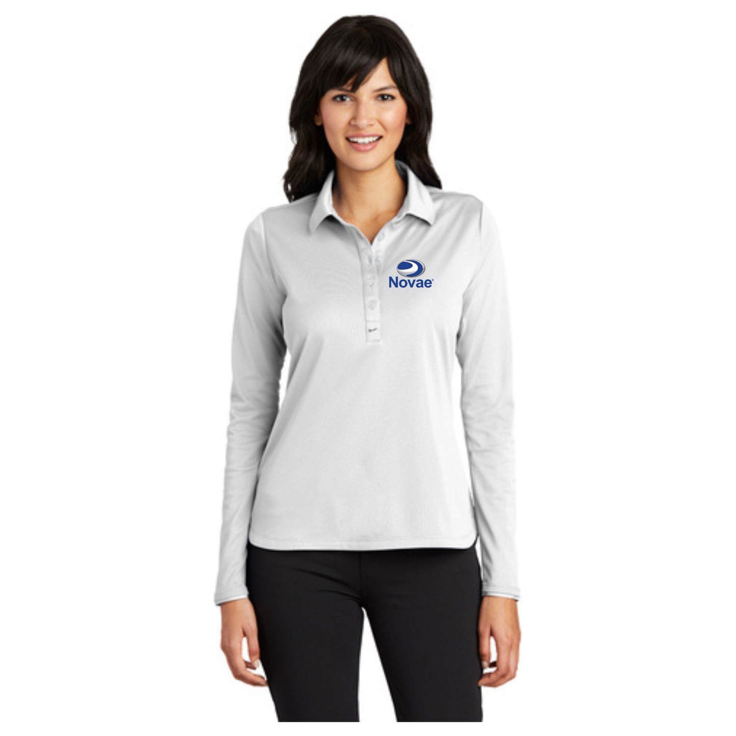 545322 Nike Ladies Long Sleeve Dri-FIT Stretch Tech Polo