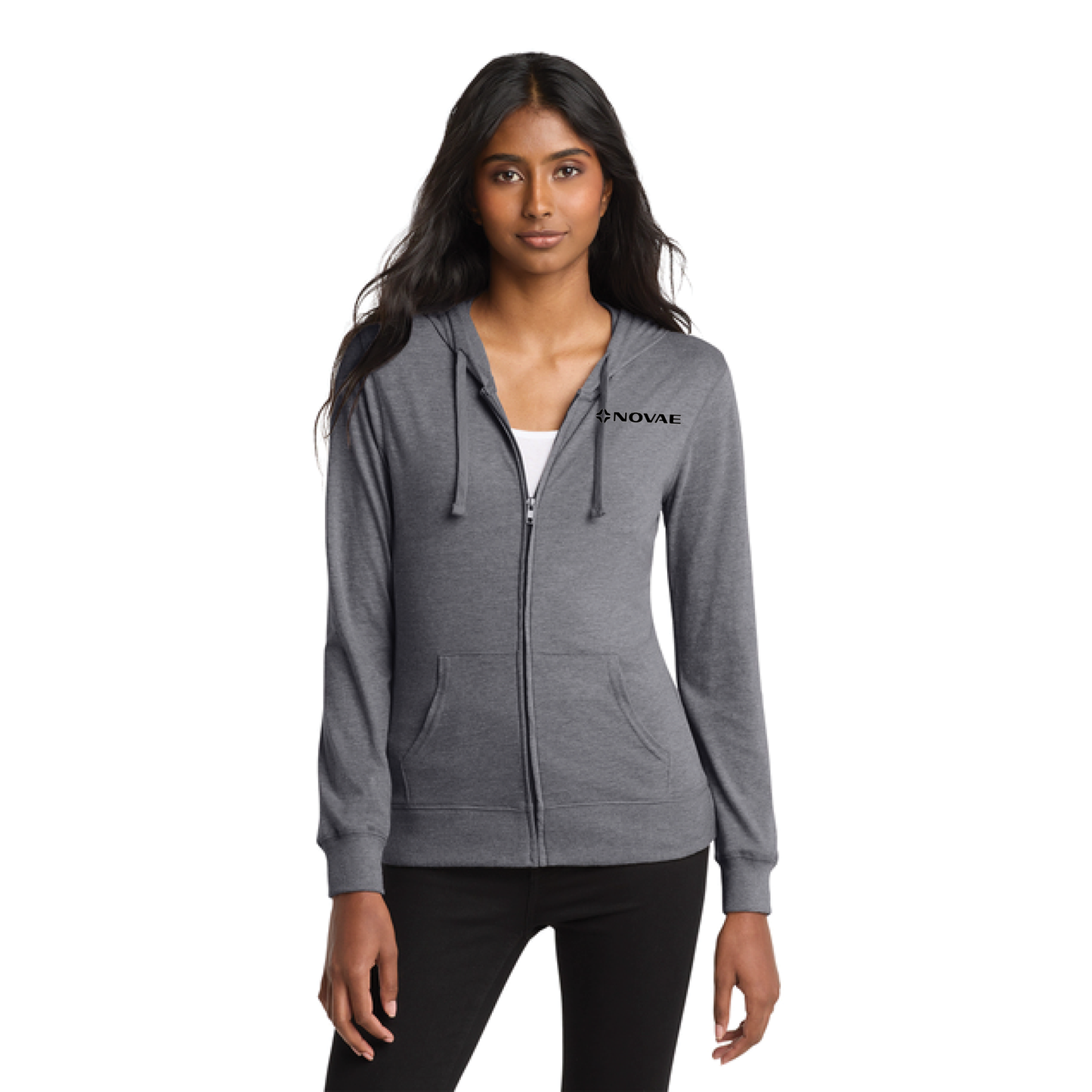 District® Women’s Fitted Jersey Full-Zip Hoodie