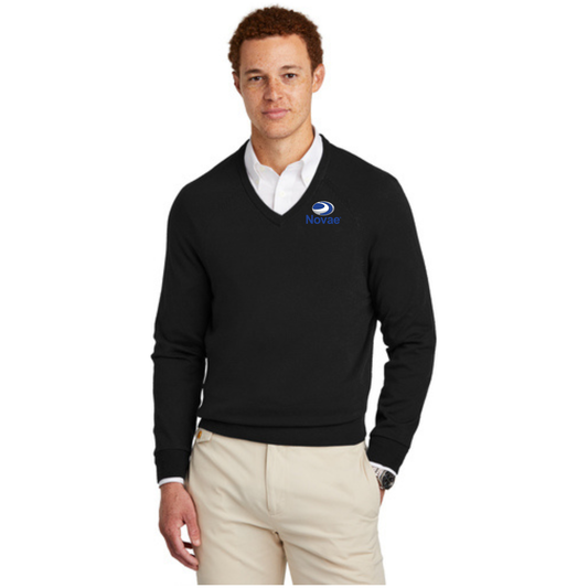 BB18400  Brooks Brothers® Cotton Stretch V-Neck Sweater