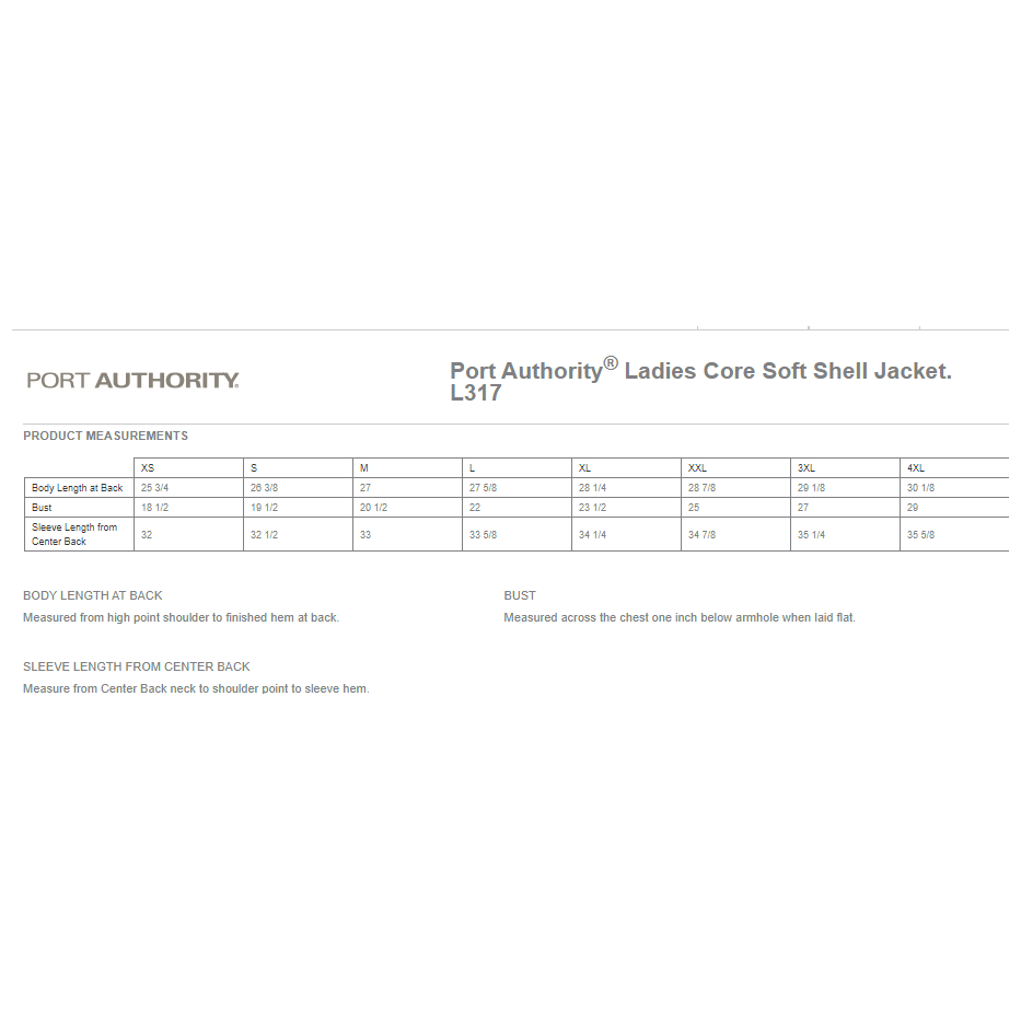 L317  Port Authority® Ladies Core Soft Shell Jacket