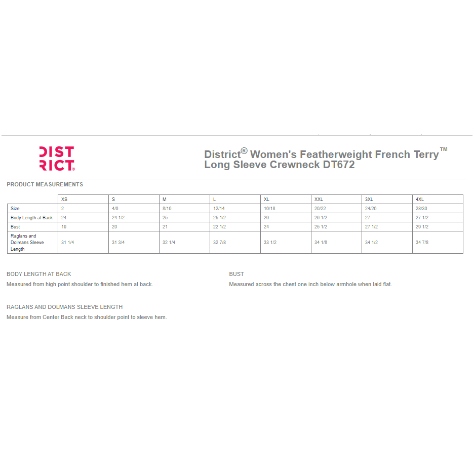 DT672 Women’s Featherweight French Terry™ Long Sleeve Crewneck