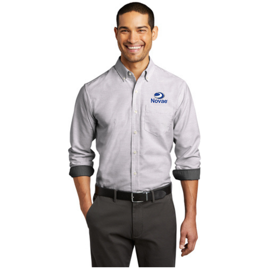 W657  Port Authority® SuperPro™ Oxford Stripe Shirt