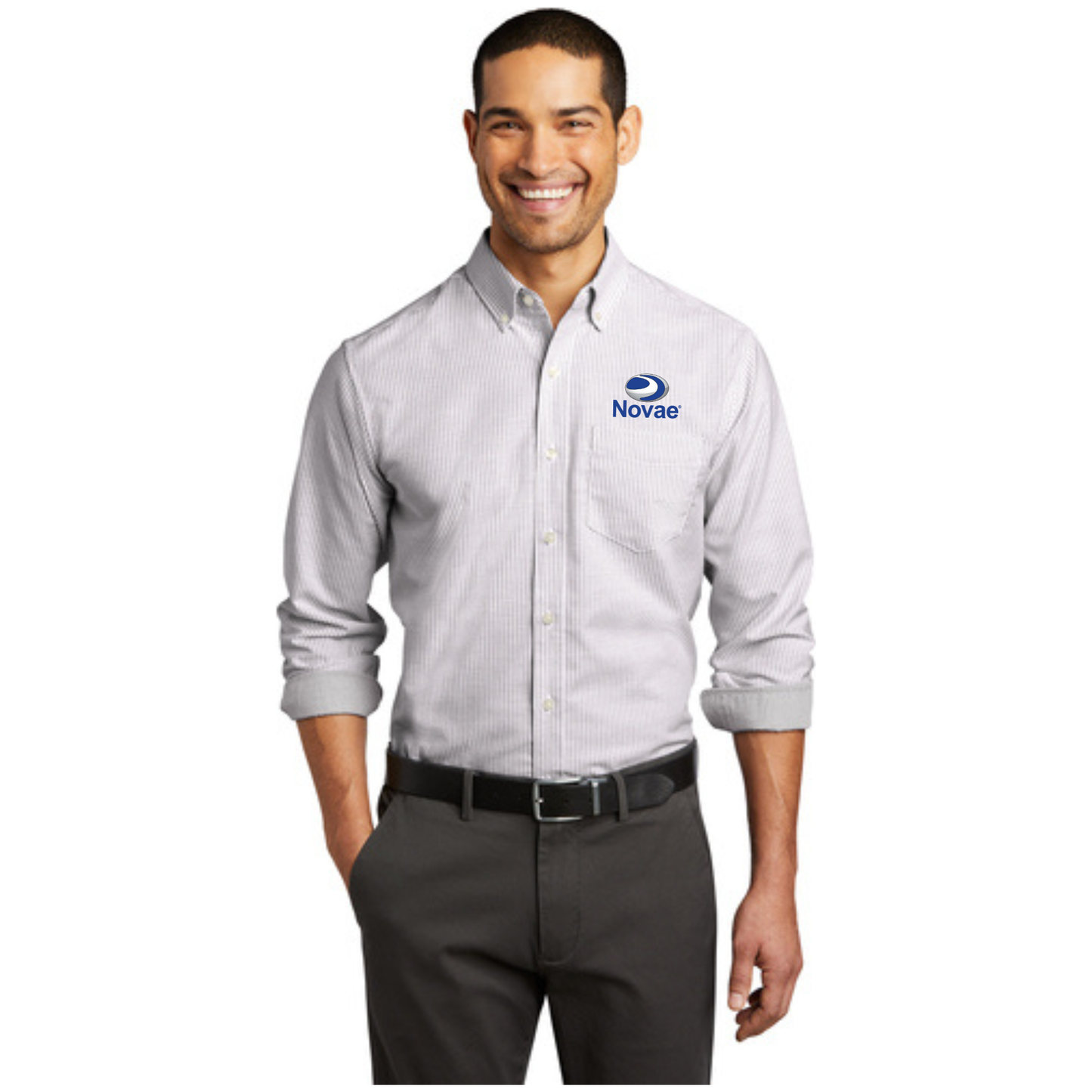 W657  Port Authority® SuperPro™ Oxford Stripe Shirt